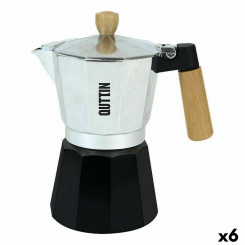 Italian Coffee Pot Quttin 12 Cups Wood Aluminum (6 Units)
