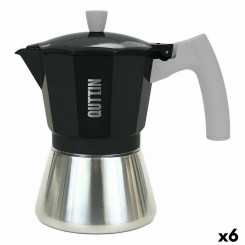 Italian Coffee Pot Quttin 9 Cups Aluminum Steel 450 ml (6 Units)