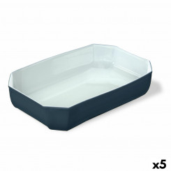 Serving Platter Pyrex Color's Rectangular Grey Glass 33 x 22 cm (5 Units)