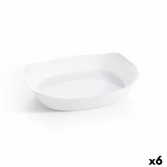 Serveerimisvaagen Luminarc Smart Cuisine ristkülikukujuline valge klaas 38 x 27 cm (6 ühikut)