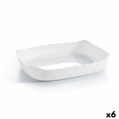 Serving Platter Luminarc Smart Cuisine Rectangular White Glass 29 x 30 cm (6 Units)
