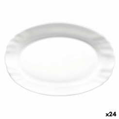 Serving Platter Bormioli Rocco Ebro Oval White Glass (22 cm) (24 Units)