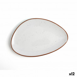 Flat plate Ariane Terra Ceramic Beige Ø 21 cm (12 Units)