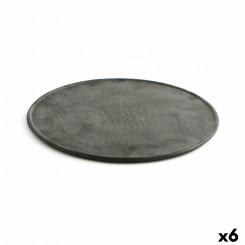 Alusplaat Quid Mineral Gres Ceramic Black Ø 33 cm (6 ühikut)