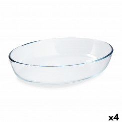 Oven Dish Pyrex Classic Oval 30 x 21 x 7 cm Transparent Glass (4 Units)