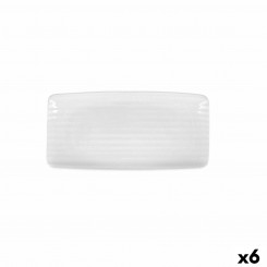 Snack tray Ariane Artisan Ceramic White 30 x 15 cm (6 Units)