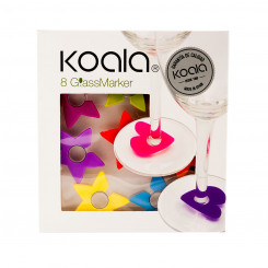 Wineglass Identifier Koala Star Plastic Multicolour 8 Pieces (12,8 x 5 x 13,7 cm)