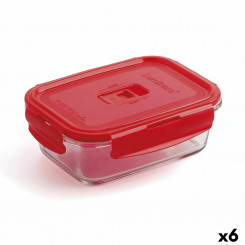 Hermeetiline lõunakarp Luminarc Pure Box 19 x 13 cm punane 1,22 L klaas (6 ühikut)
