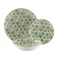 Dinnerware Set Versa Amada Green Porcelain 18 Pieces