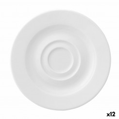 Plate Ariane Prime Espresso Ceramic White (13 cm) (12 Units)