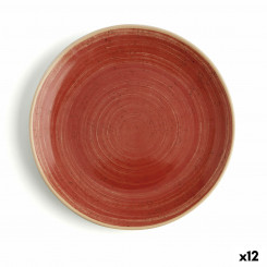 Flat plate Ariane Terra Ceramic Red (Ø 18 cm) (12 Units)