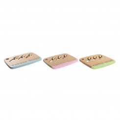 Cheeseboard DKD Home Decor Blue Pink Stainless steel Green Bamboo (33,5 x 24 x 2 cm) (3 Units)