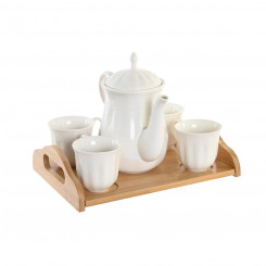 Piece Coffee Cup Set DKD Home Decor Natural Porcelain White