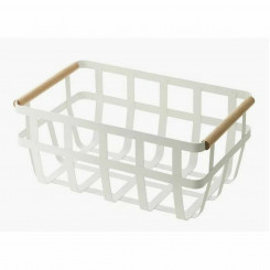 Multi-purpose basket DKD Home Decor 36 x 22 x 15,5 cm Natural Metal White Pinewood