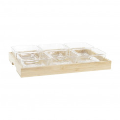 Suupistealus DKD Home Decor 32 x 21 x 6 cm Crystal Natural 280 ml