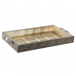 Tray DKD Home Decor Champagne Metal Wood Indian Man (36 x 22 x 4 cm)