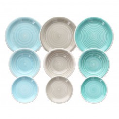 Посуда 18 шт. Синий Зеленый Керамическая посуда толщиной 1 см