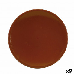 Plate Raimundo Refractor Baked clay Ceramic Brown (Ø 28 cm) (9Units)