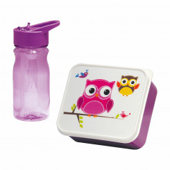 Держатель для пикника и бутылка в комплекте Mondex Owl Pink