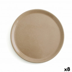 Flat plate Anaflor Vulcano Meat Baked clay Beige Ø 31 cm (8 Units)