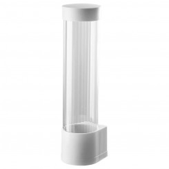 Cup Dispenser White Ø 6-9 cm Transparent Plastic