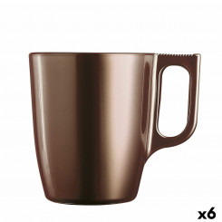 Mug Luminarc Flashy Brown 250 ml Glass (6 Units)