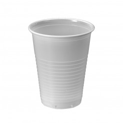 Set of reusable cups Algon White 220 ml (50 Units)