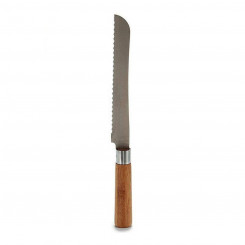 Serrated Knife Silver Wood Brown Stainless steel Bamboo