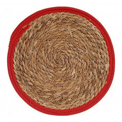 Настольный коврик Коричнево-красный из натурального волокна (Ø 35 см)
