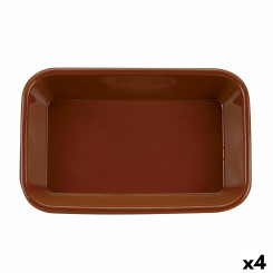 Serving Platter Raimundo Baked clay Ceramic Brown (29 x 19 x 6 cm) (4 Units)