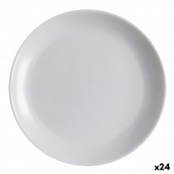 Flat plate Luminarc Diwali Grey Glass Tempered glass (25 cm) (24 Units)