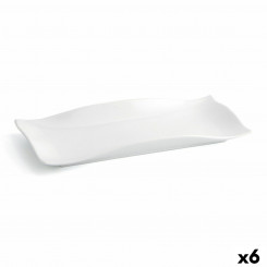Плоская тарелка Quid Gastro Fun 29,5 x 11 x 3 см Керамика Белая (6 шт.)