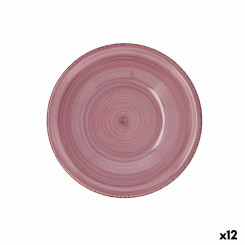 Deep Plate Quid Peoni Vita Ceramic Pink (ø 21,5 cm) (12 Units)