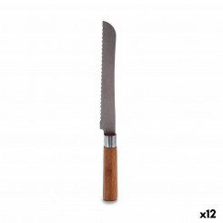 Serrated Knife 2,8 x 2,5 x 32 cm Stainless steel Bamboo (12 Units)