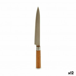 Кухонный нож 3 x 33,5 x 2,5 см. Серебристый Коричневый Нержавеющая сталь, бамбук (12 шт.)