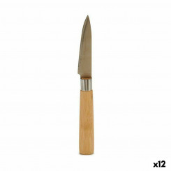 Нож-овощечистка Серебристый Коричневый Нержавеющая сталь Бамбук 22 x 19,5 x 2 см (12 шт.)
