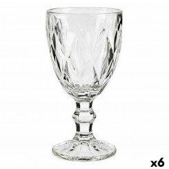 Wine glass Diamond Transparent Glass 330 ml (6 Units)