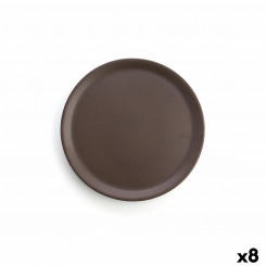 Flat plate Anaflor Vulcano Meat Baked clay Brown Ø 31 cm (8 Units)