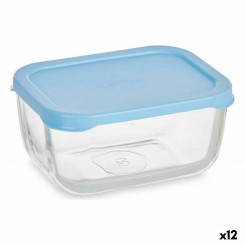 Lunch box Snow 420 ml Blue Transparent Glass Polyethylene (12 Units)