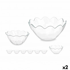 Set of bowls Hasir Transparent Glass (2 Units)