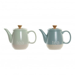Teapot DKD Home Decor 8424001793235 22,5 x 12 x 16,5 cm Blue Green Stoneware (2 Units)