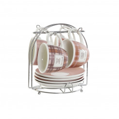 Набор кофейных чашек DKD Home Decor Розовый Коричневый Белый 90 мл 4 предмета