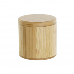 Salt Shaker with Lid DKD Home Decor Natural Bamboo 8,5 x 8,5 x 8,5 cm