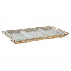Snack tray DKD Home Decor 42 x 20 x 3,5 cm Crystal Natural Transparent