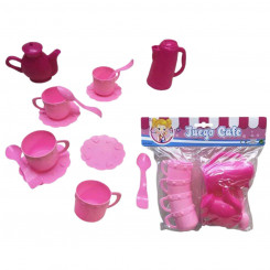 Кофейный сервиз Розовая игрушка 14 предметов пластик