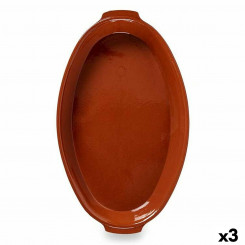 Oven Dish Baked clay 3 Units 56 x 7,5 x 32 cm
