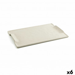 Snack tray Quid Mineral Ceramic Beige (6 Units) (35 x 23 cm)