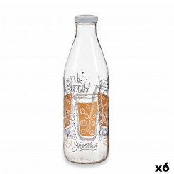 Стеклянная бутылка для сока, прозрачное металлическое стекло, 1 л (6 шт.)