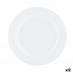 Flat plate Quid Basic Ceramic White (23 cm) (12 Units)