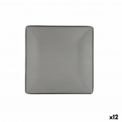 Flat plate Bidasoa Gio 21,5 x 21,5 cm Grey Plastic